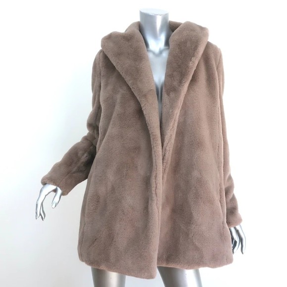 James Perse Jackets & Blazers - James Perse Faux Fur Coat Brown Size 1 Hooded Jacket